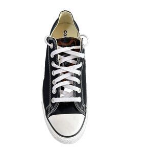 Converse Chuck Taylor Black Low Top Leopard Print Tongue Sneaker M 9.5/W 11.5